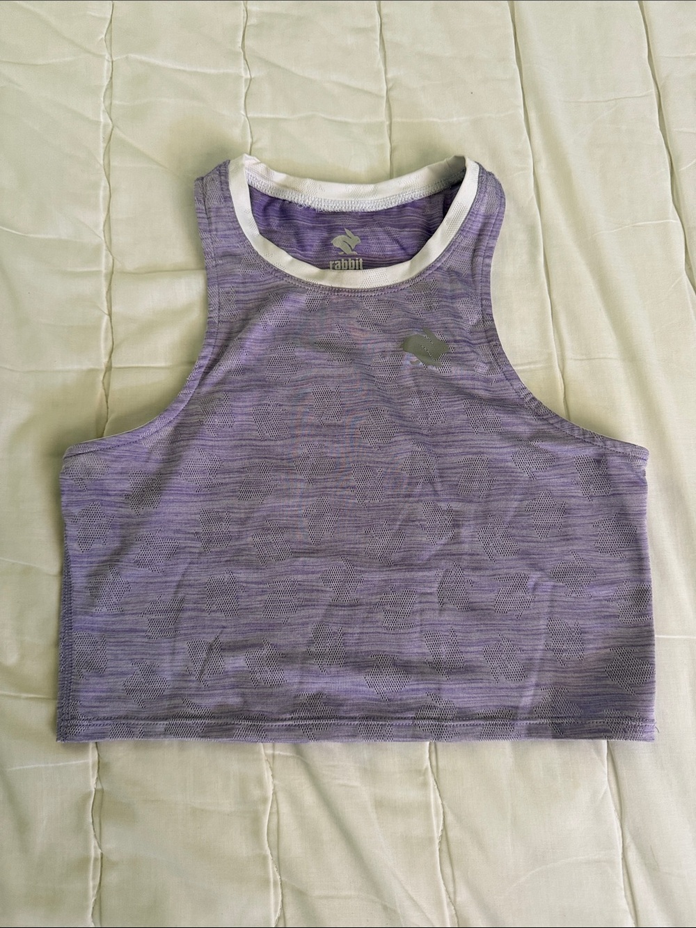 Rabbit Purple Rabbit Mesh Crop Tank Top
